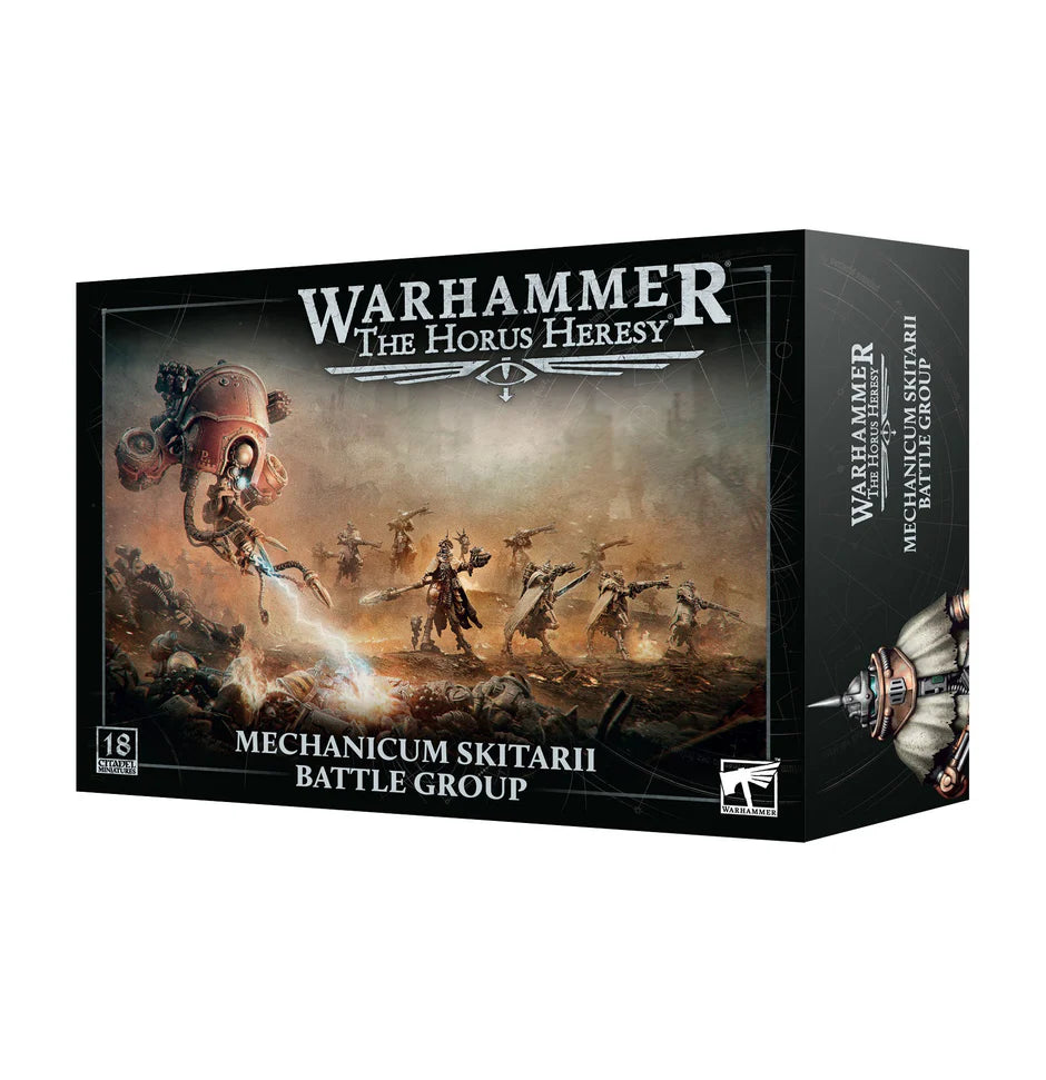 Horus Heresy - Mechanicum: Skitarii Battle Group box with Skitarii warriors and a mech shown on the cover.