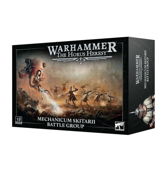 Horus Heresy - Mechanicum: Skitarii Battle Group box with Skitarii warriors and a mech shown on the cover.