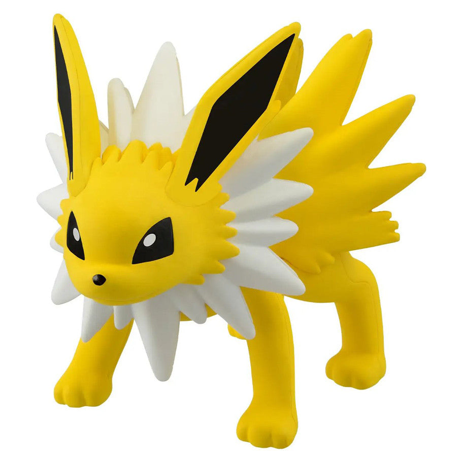 Pokémon Model Kit Quick Jolteon by Bandai, yellow with big ears, white spiked collar, standing on all fours.