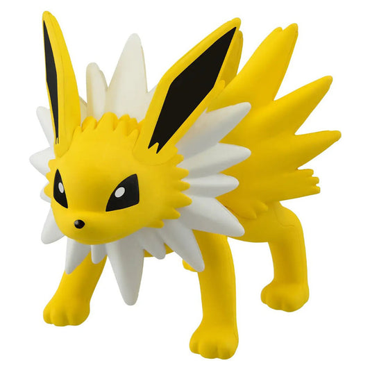 Pokémon Model Kit Quick Jolteon by Bandai, yellow with big ears, white spiked collar, standing on all fours.