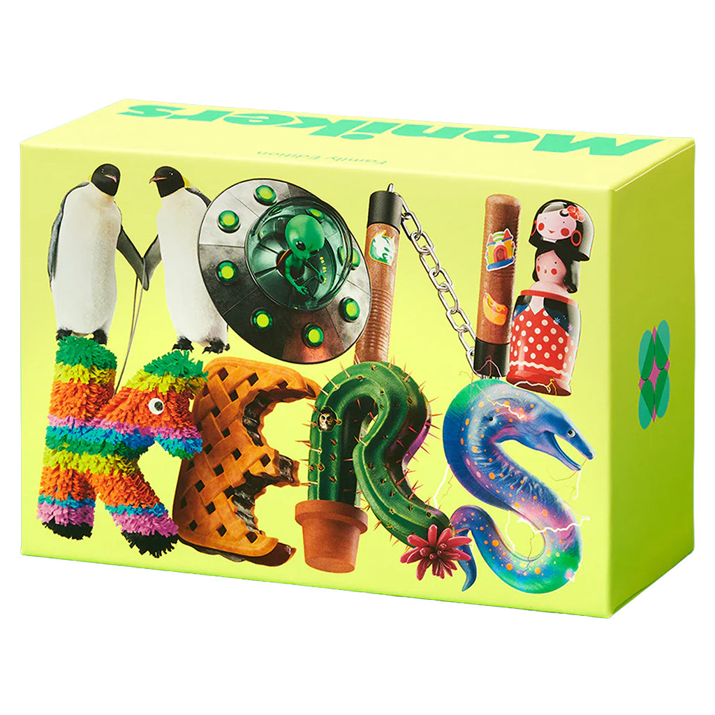 Monikers: Family Edition party game for families, inspired by charades and inside jokes.