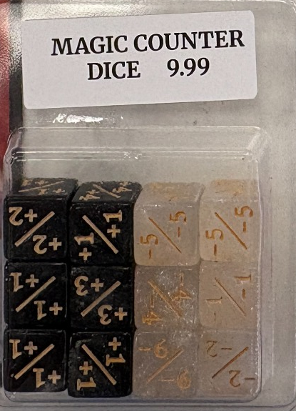 12mm MTG counter dice, 12-pack, black and white