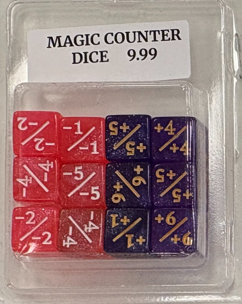 12mm MTG counter dice, 12-pack, purple and red