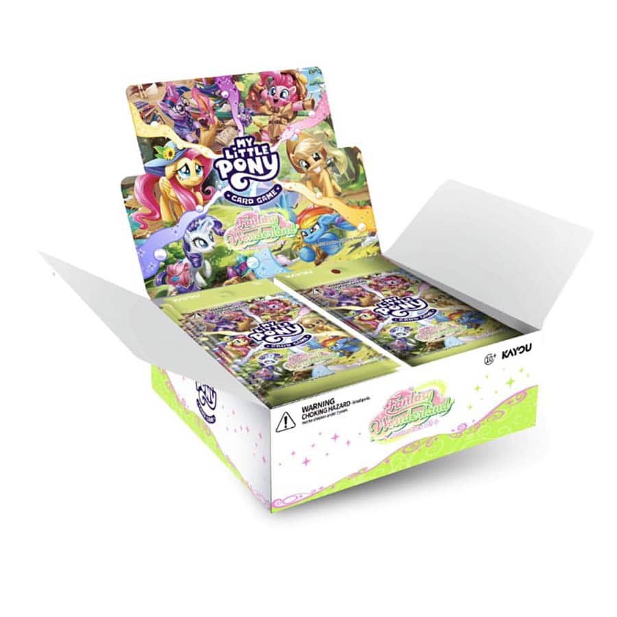 My Little Pony TCG: Fantasy Wonderland Booster Display box containing packs with potential rare cards.
