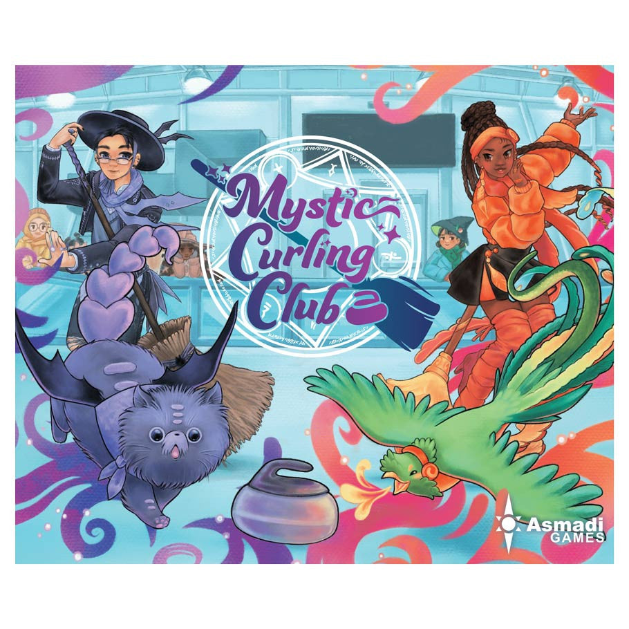 Mystic Curling Club board game featuring magical gameplay and unique characters.