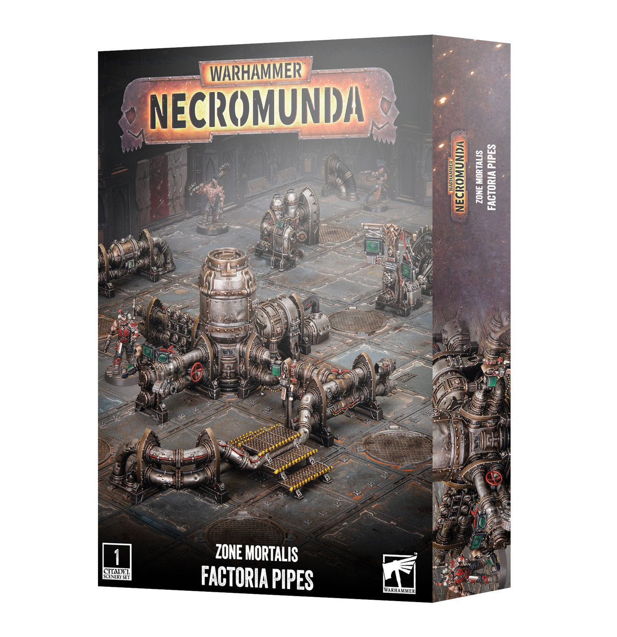 Necromunda - Zone Mortalis: Factoria Pipes box showing industrial pipe set.