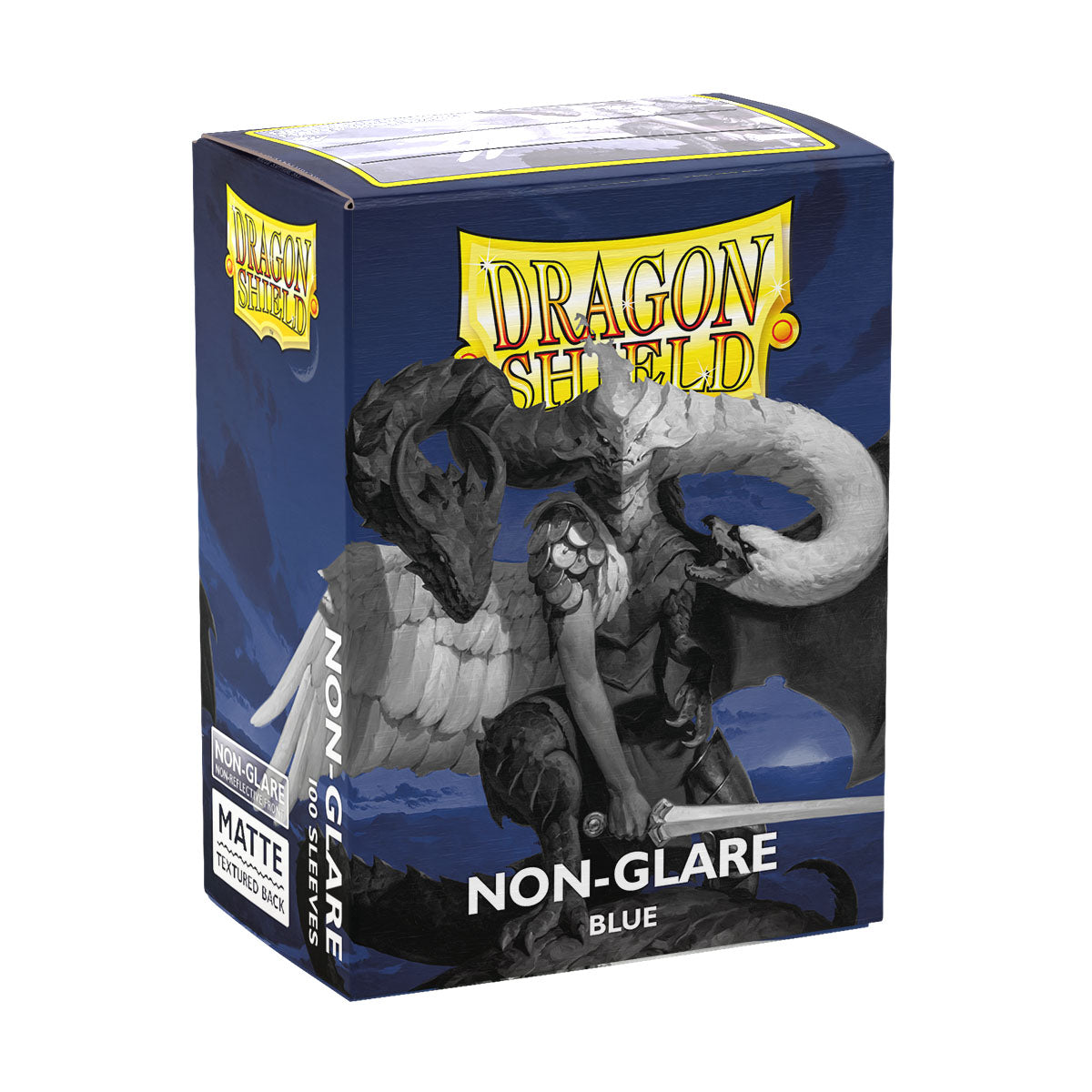 Dragon Shield Sleeves: Standard Matte Non-Glare Blue (100 ct.) with dragon illustration.
