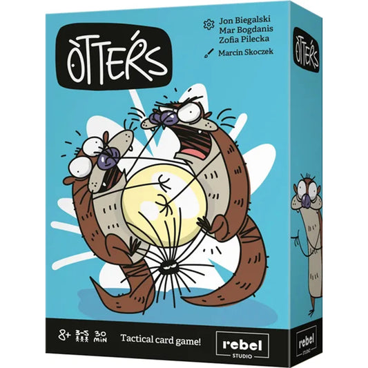 Box for Otters family card game featuring two cartoon otters and a glowing lightbulb on the packaging.