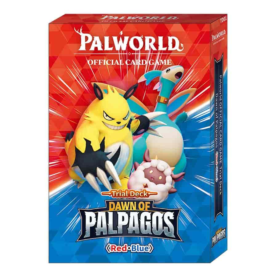 Starter Deck: Red and Blue [Dawn of Palpagos Red & Blue] box featuring two creatures and set title on cover.