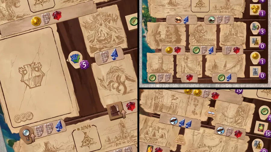 Lost Ruins of Arnak: Expedition Leaders Expansion with cards, tokens, and resources displayed on a game board.