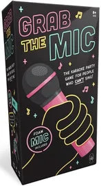 Grab The Mic: Karaoke Battle game box with a hand holding a microphone and title text.
