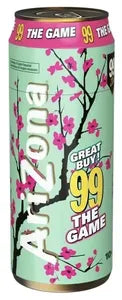 Arizona 99: The Game board game with classic 99¢ can art and cherry blossoms.