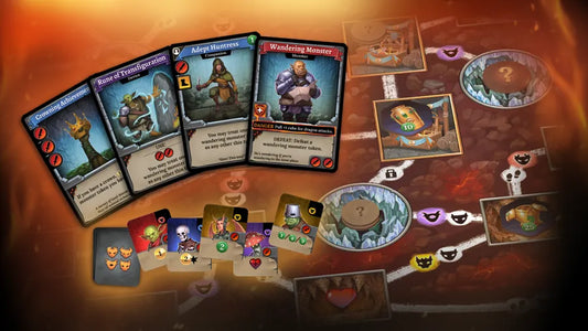 CLANK A Deck-Building Adventure Master Thief Edition card game with tokens, paths, and Wandering Monsters.