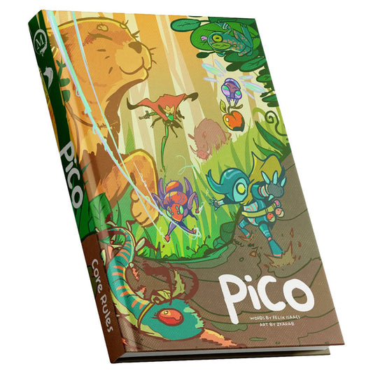 Pico RPG: Core Rules Standard Edition cover featuring animals, insects, and jungle scenery.
