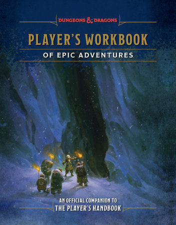 Players Workbook of Epic Adventures (Dungeons & Dragons) cover featuring five adventurers at an icy cliff.