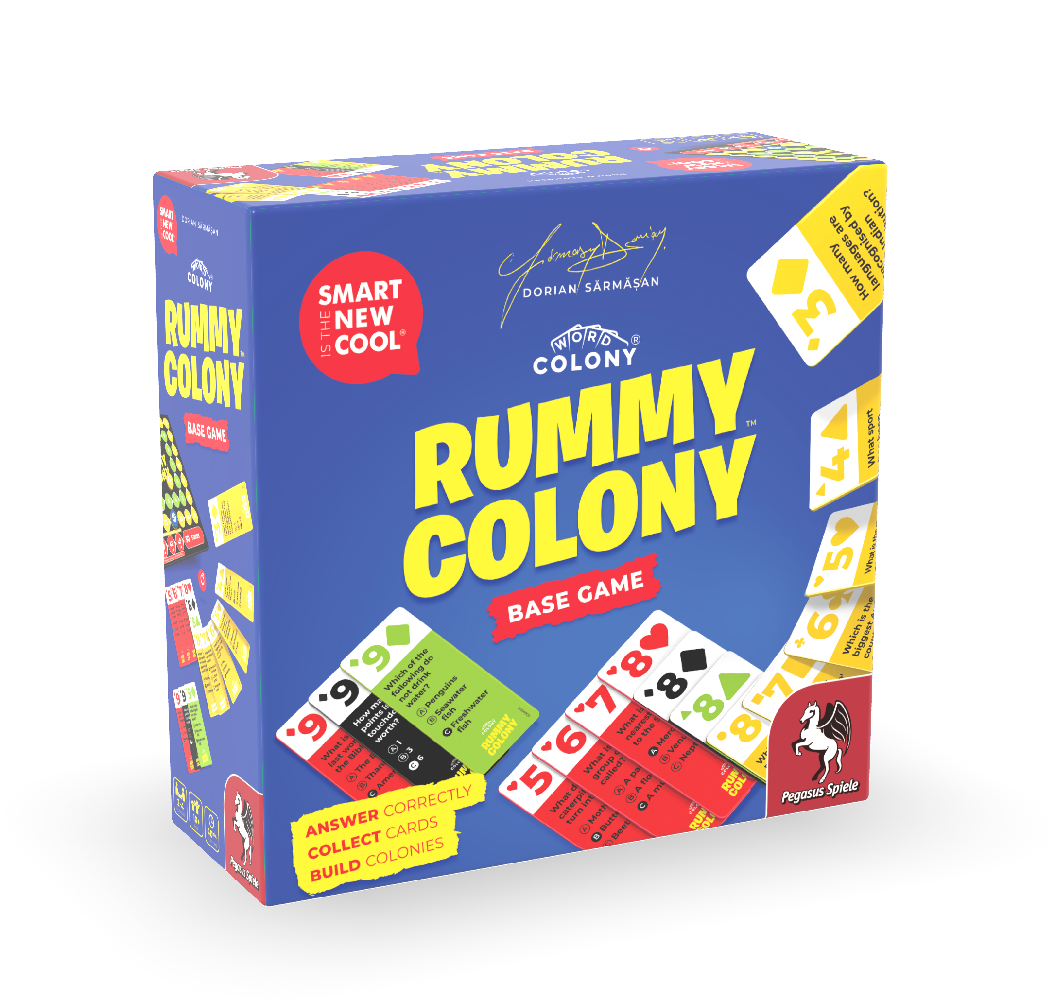 Rummy Colony Base Game box with colorful numbered cards, logo, and tagline Smart is the New Cool.