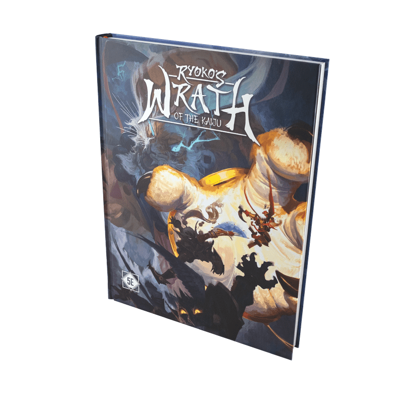 Hardcover of Ryoko’s Guide to the Yokai Realms for DnD 5e featuring kaiju boss battles and monster art.