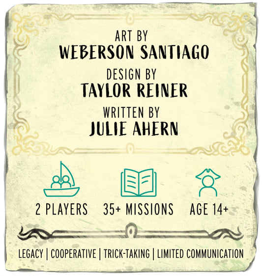 A Sail: Legacy (Standard) info card with credits; icons indicate 2 players, 35+ missions, and age 14+.