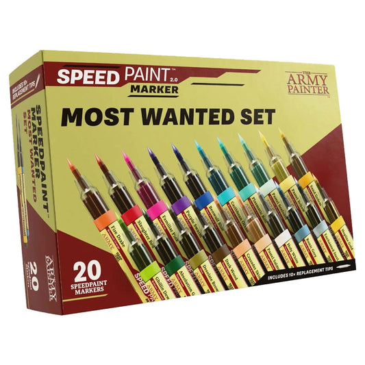 Speedpaint Marker: Most Wanted Set with 20 markers for metallic colors in miniature painting projects.