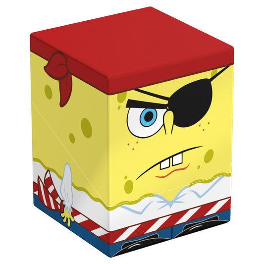 The Squaroes Deck Box: Pirate SpongeBob variant, cube-shaped with eyepatch and red bandana design.