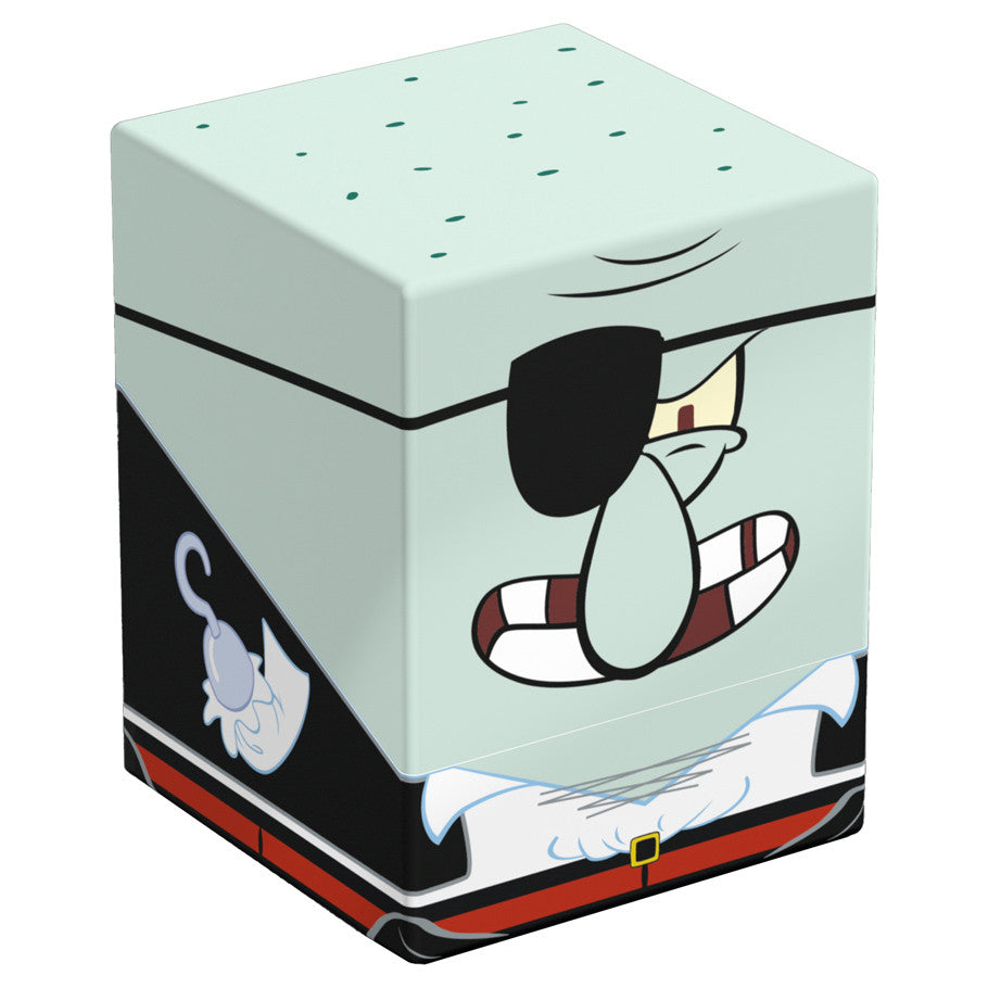 Squaroes Deck Box featuring cube-shaped Squidward in a pirate costume from SpongeBob SquarePants.
