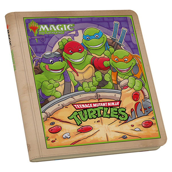 24-pocket Zipfolio 480 MTG binder with Teenage Mutant Ninja Turtles Pizza Box design.