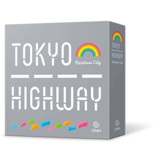 Tokyo Highway RAINBOW CITY game box with colorful cars and a rainbow logo visible on the front.