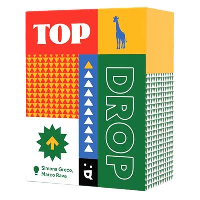 Top Drop box with geometric patterns and a giraffe illustration on the front.
