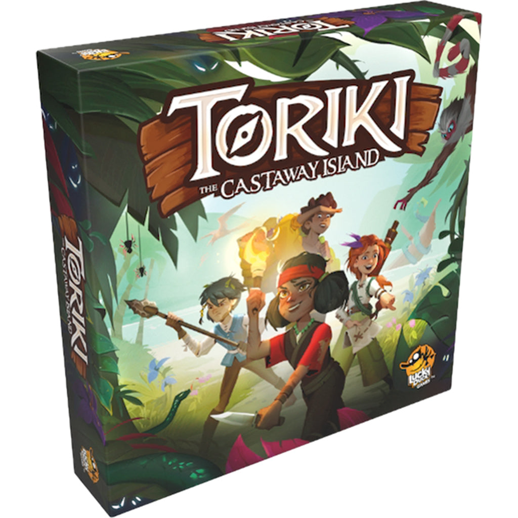 Toriki: The Castaway Island game box. Family adventure game set in an animated tropical jungle.