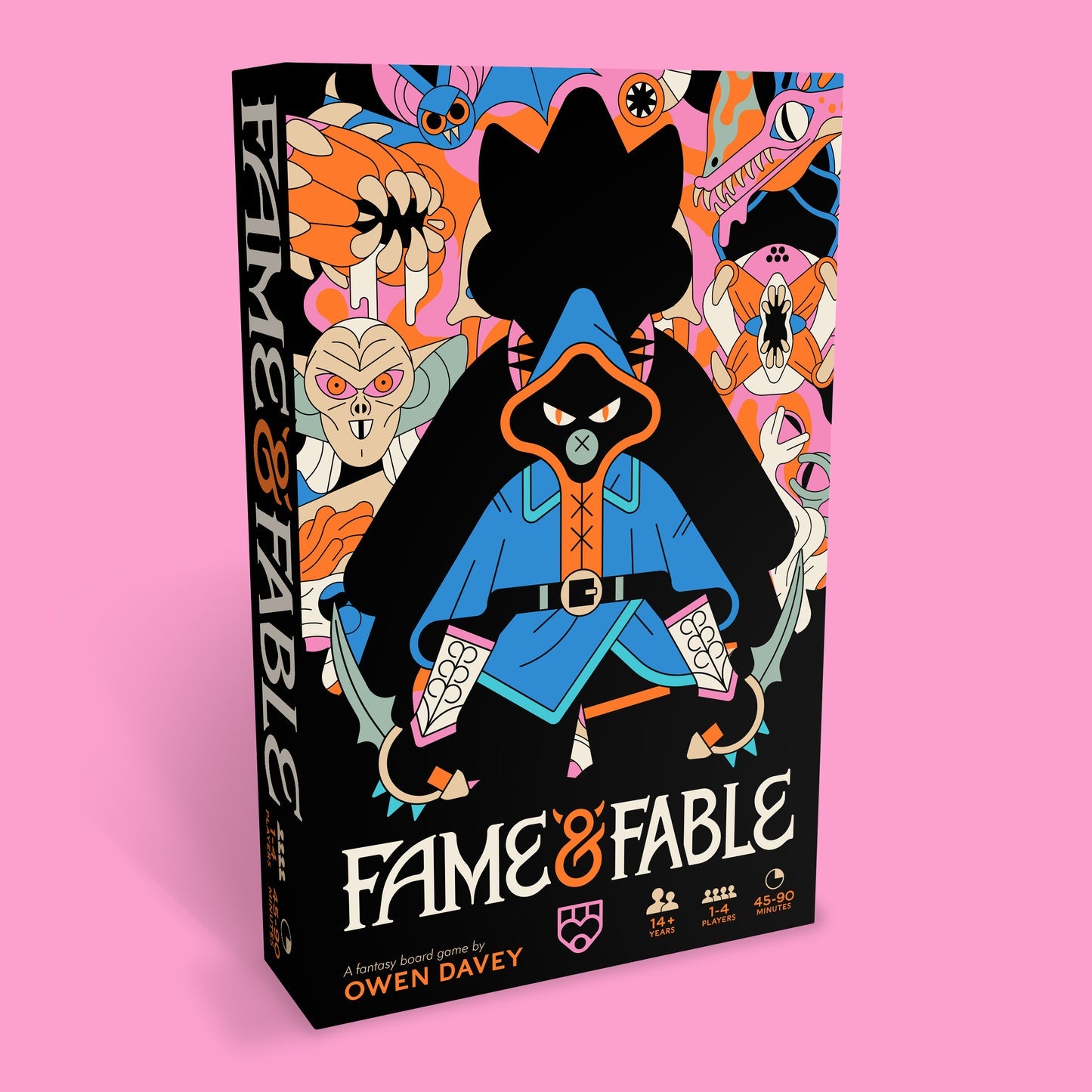 Fame and Fable Standard Edition retail box artwork from Owen Davey Games
