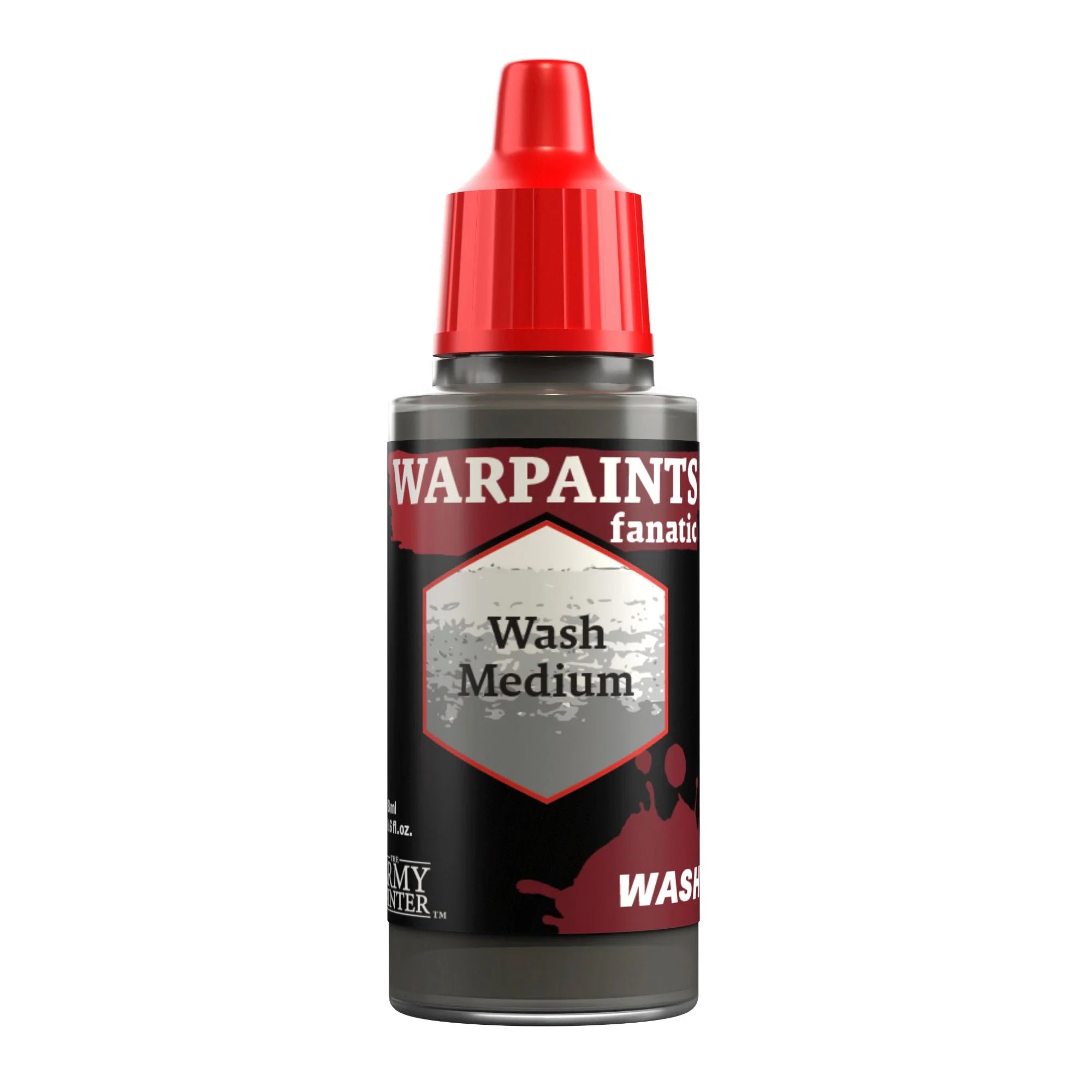 Warpaints Fanatic Wash Medium, 18ml dropper bottle with red cap.